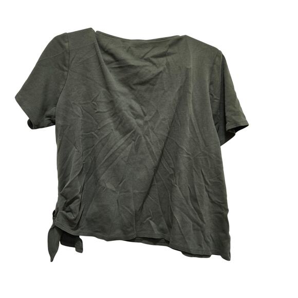 Chico’s Olive Knit Top L Side Tie - Picture 2 of 10